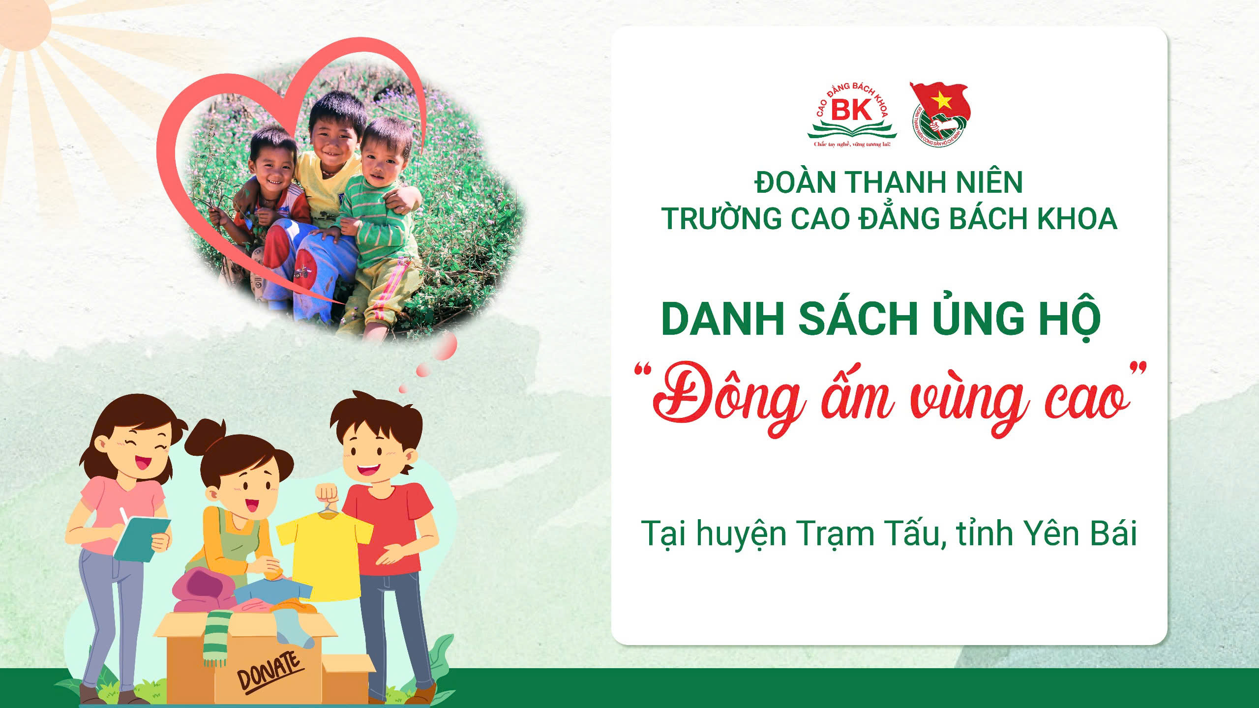 Danh sách cá nhân, tập thể ủng hộ chương trình Đông Ấm Vùng Cao