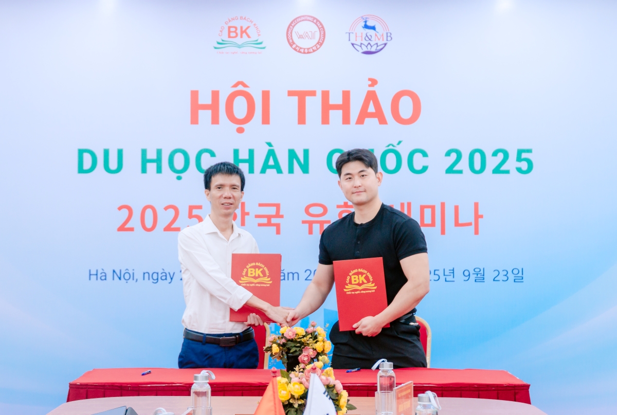 Cao đẳng Bách Khoa ký kết biên bản ghi nhớ hợp tác với Trường Cao đẳng Kế toán và Thuế Woongji
