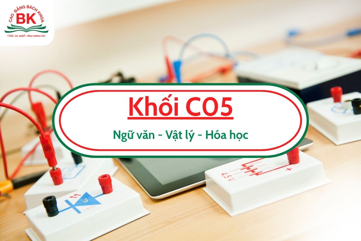 Khối C05 gồm ba môn Ngữ văn, Vật lý, Hóa học
