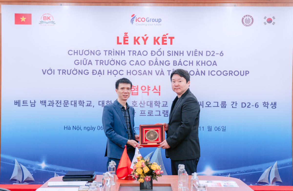 Cao đẳng Bách Khoa ký kết hợp tác với Đại học Hosan (Hàn Quốc) và Tập đoàn ICOGroup