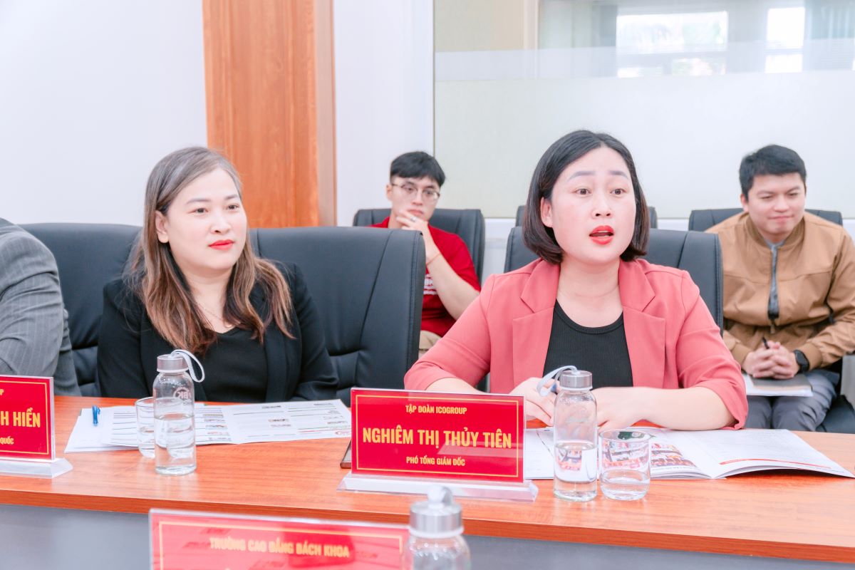 Bà Nghiêm Thị Thủy Tiên - Phó Tổng giám đốc tập đoàn ICO Group phát biểu
