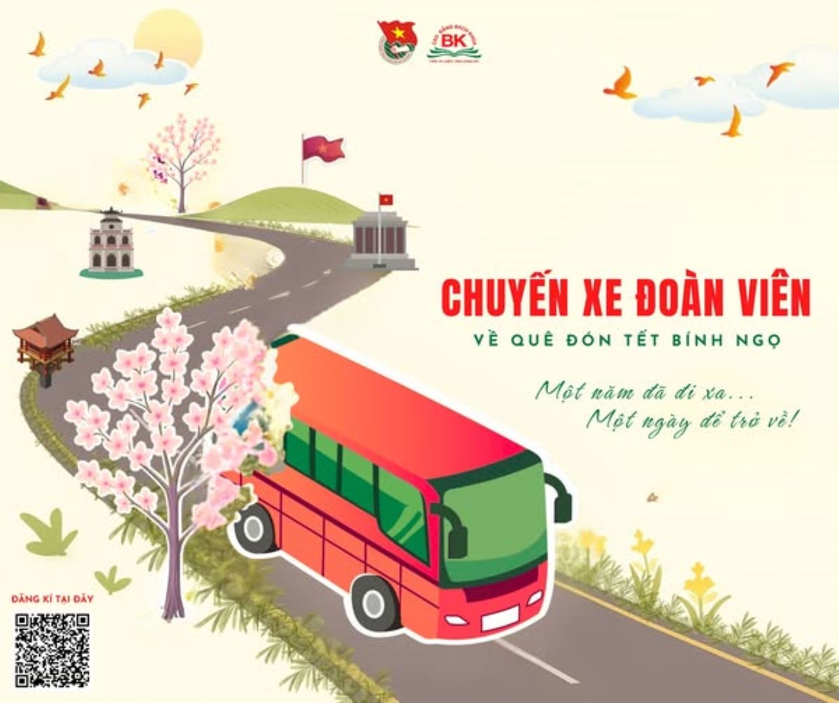 Chuyến xe đoàn viên hỗ trợ sinh viên Cao đẳng Bách Khoa về quê đón Tết 2026