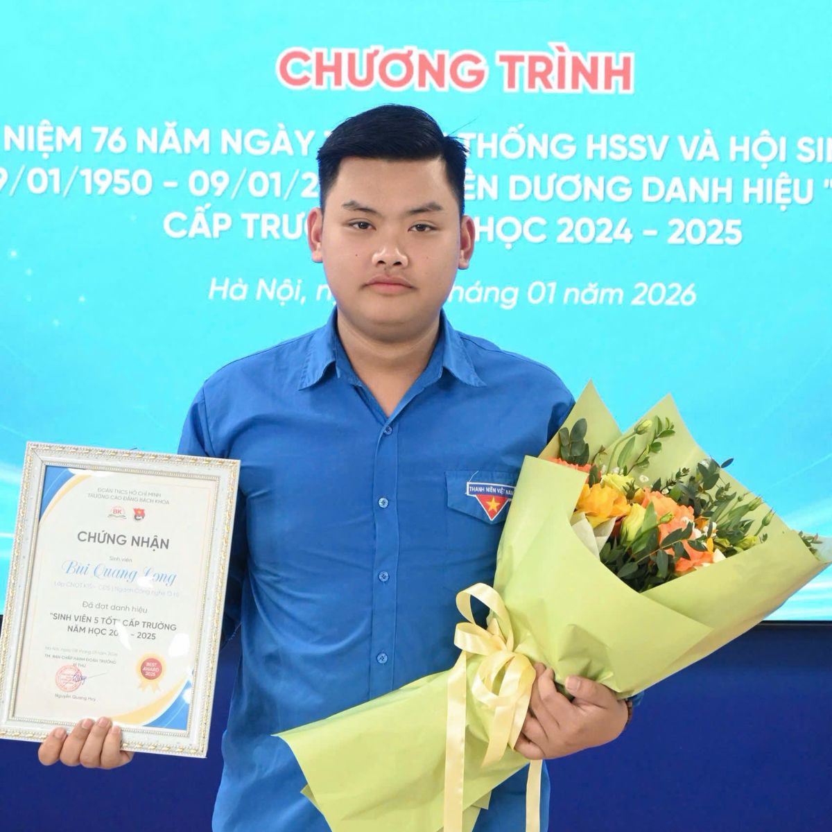 Hành động của Long đã lan tỏa những giá trị tích cực đến cộng đồng sinh viên Cao đẳng Bách Khoa