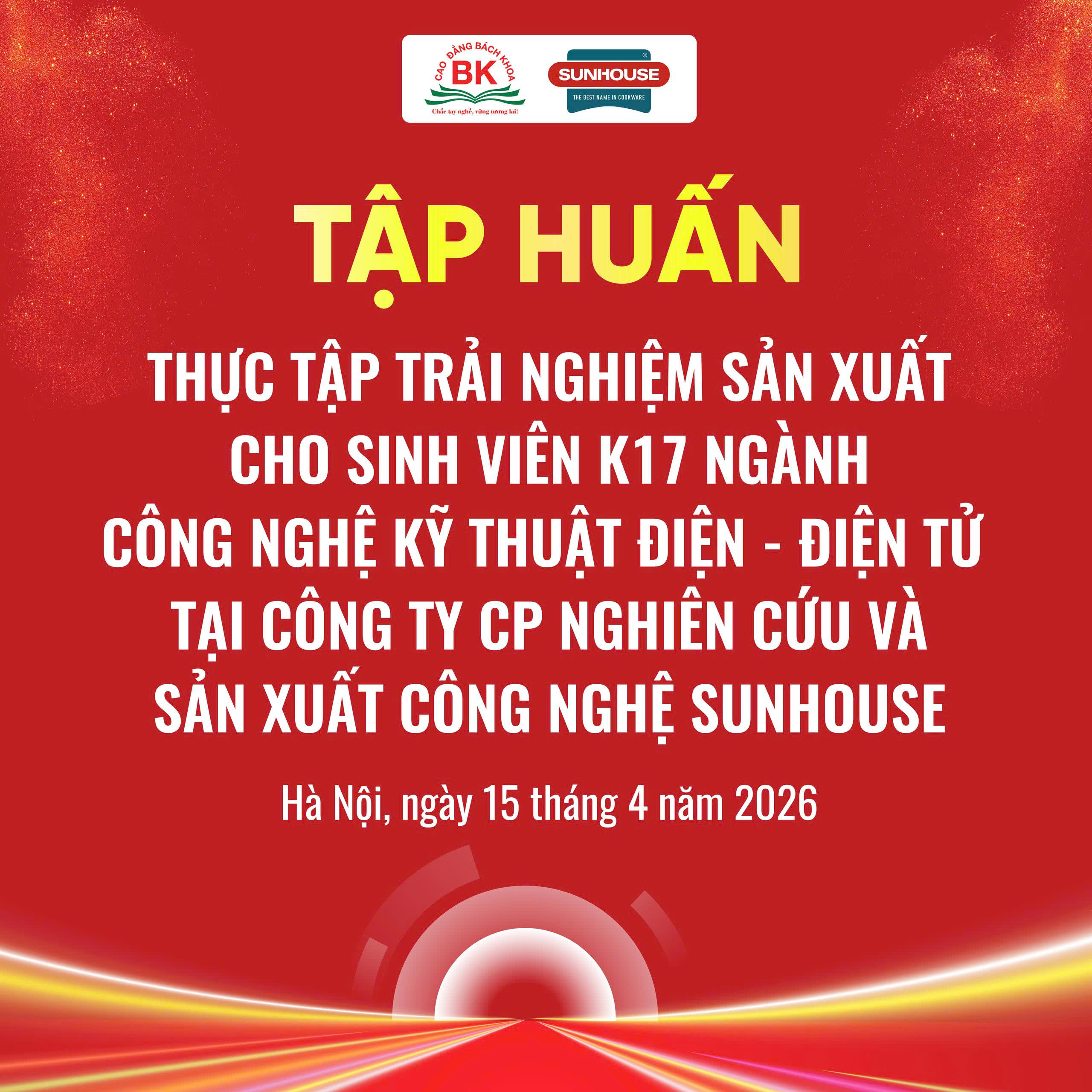 Tập huấn thực tập trải nghiệm sản xuất cho sinh viên K17 ngành Công nghệ Kỹ thuật Điện – Điện tử tại Công ty Cổ phần Nghiên cứu và Sản xuất Công nghệ Sunhouse