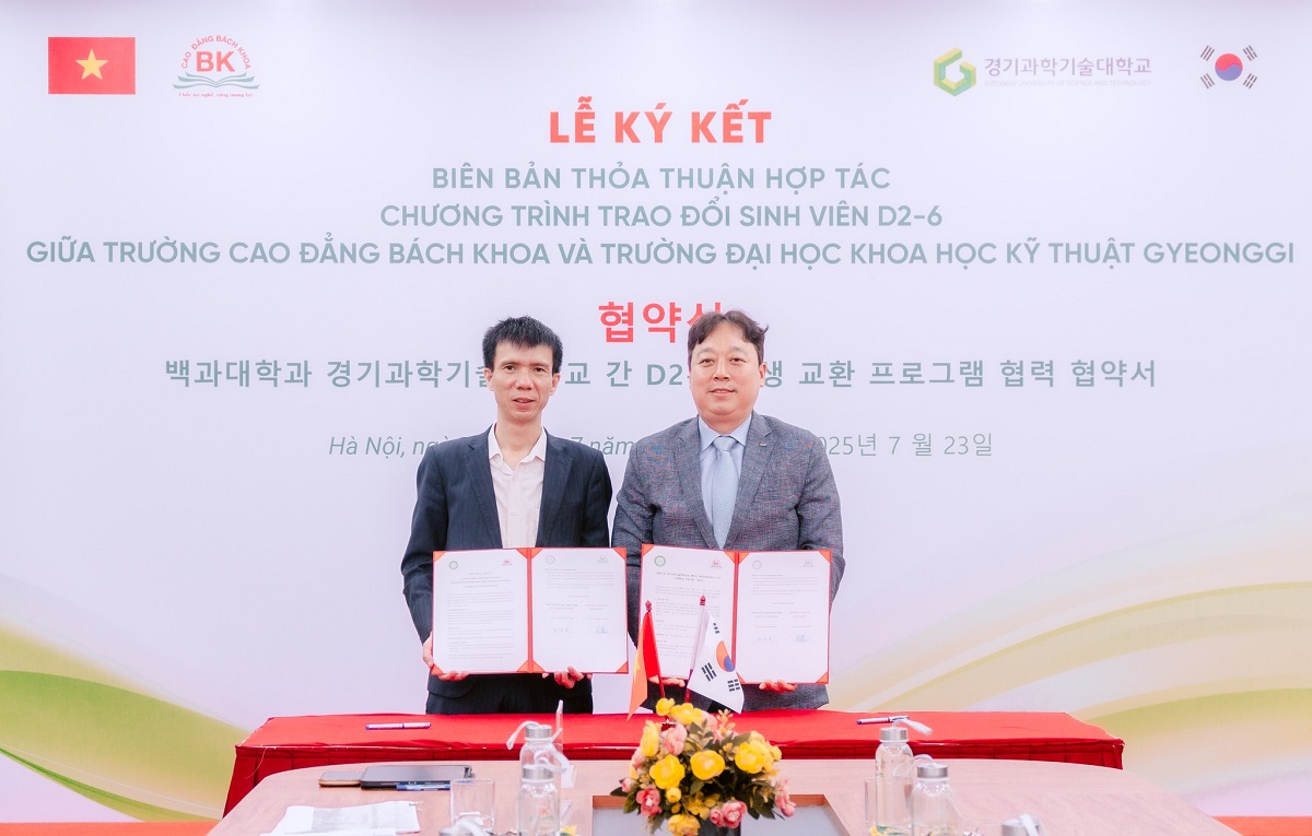Ký kết giữa Trường Cao đẳng Bách Khoa với Trường Đại học Khoa học Kỹ thuật Gyeonggi