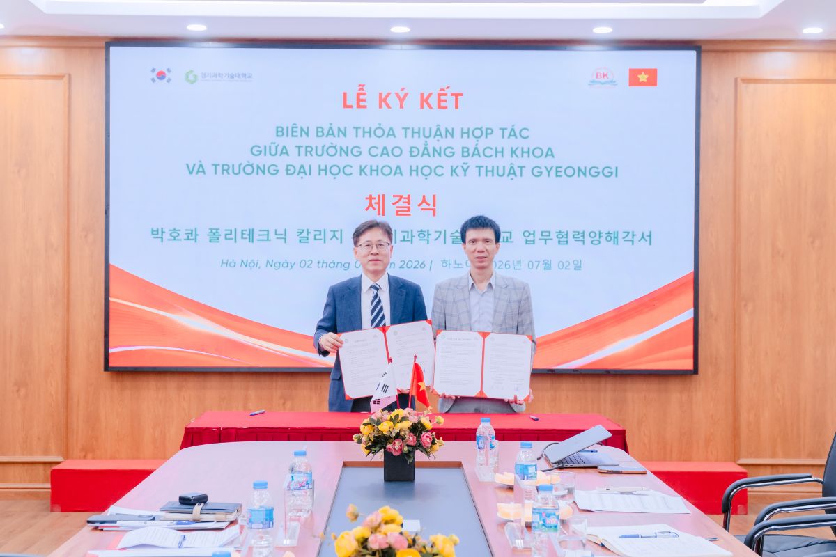 Trường Cao đẳng Bách Khoa ký kết hợp tác cùng Trường Đại học Khoa học kỹ thuật Gyeonggi